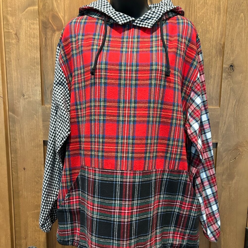 Plaid Patchwork Flannel Pullover Jacket (New) - image 4